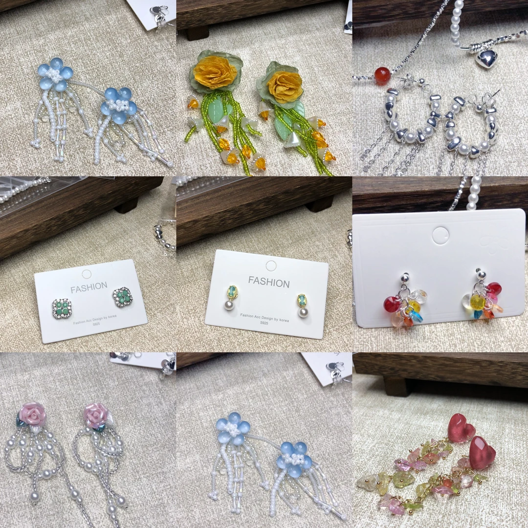 铜合金锆石耳饰 耳饰时尚小众复古韩式轻奢甜美简约日常百搭