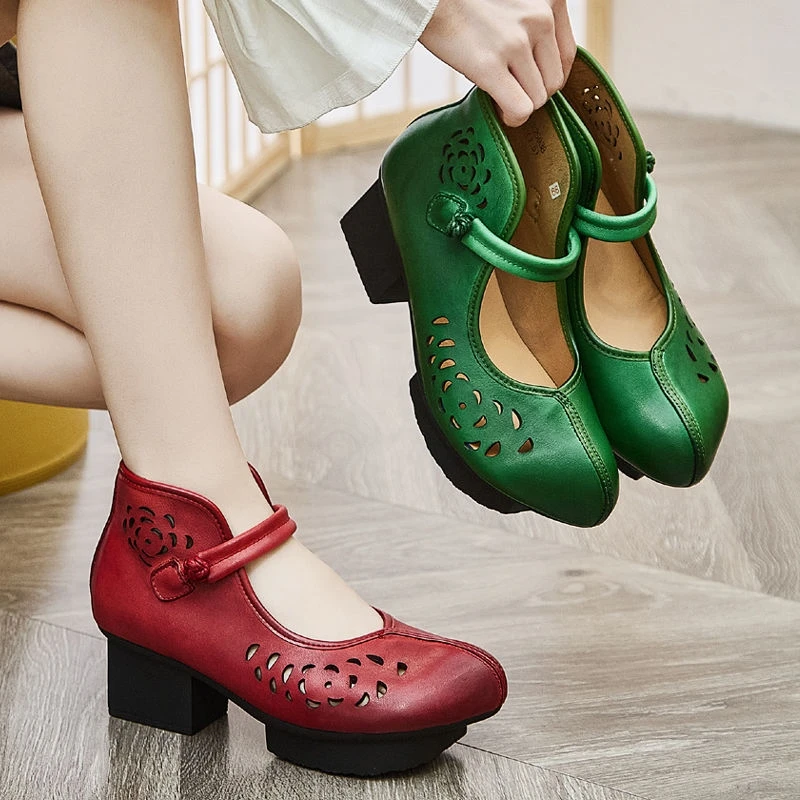 鞋子ⅰns潮百搭小众包头包跟半凉鞋新款夏季镂空真皮高跟女士单鞋