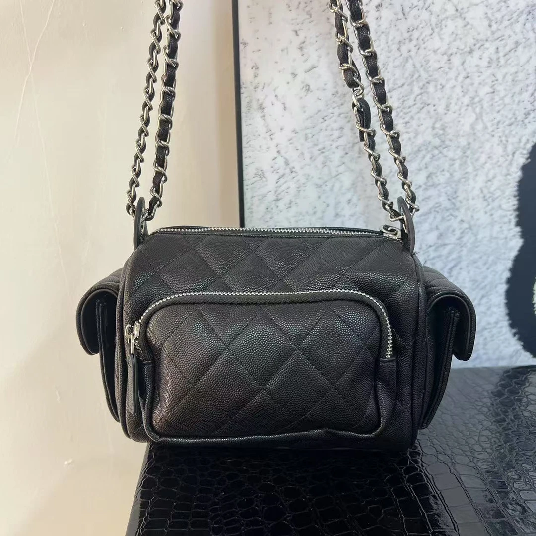 HM469 C25新款时尚休闲黑色单肩包-1