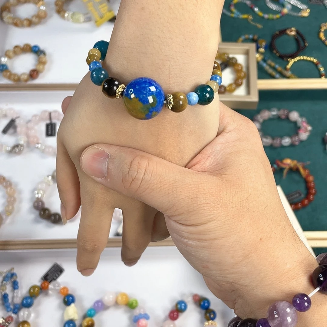 水晶手链银S925镀金镶嵌