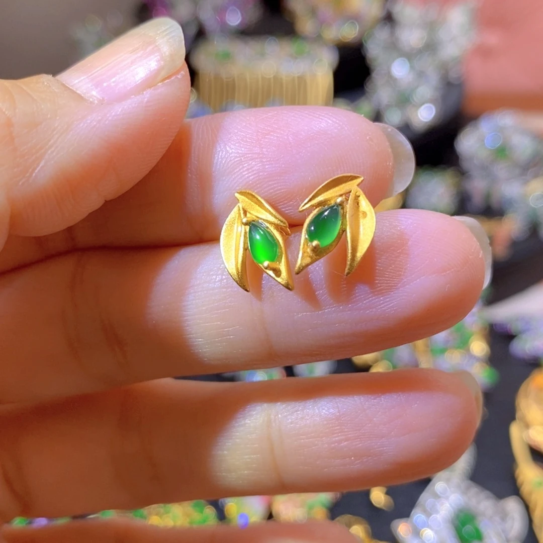 吊坠(不含链)银S925镶嵌翡翠