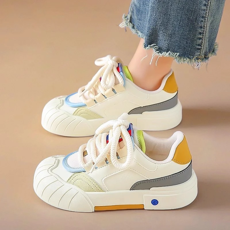 Moleubak小白鞋时尚春秋款休闲鞋小众学生透气防滑休闲鞋韩版低跟