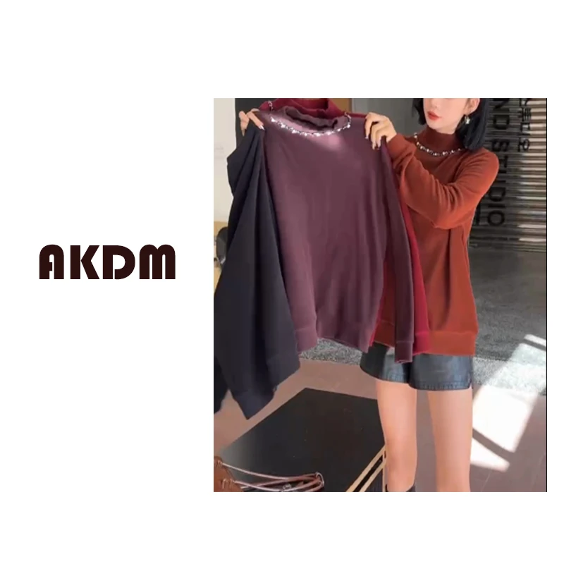 AKDM手工串珠项链款中领卫衣女保暖上衣78871