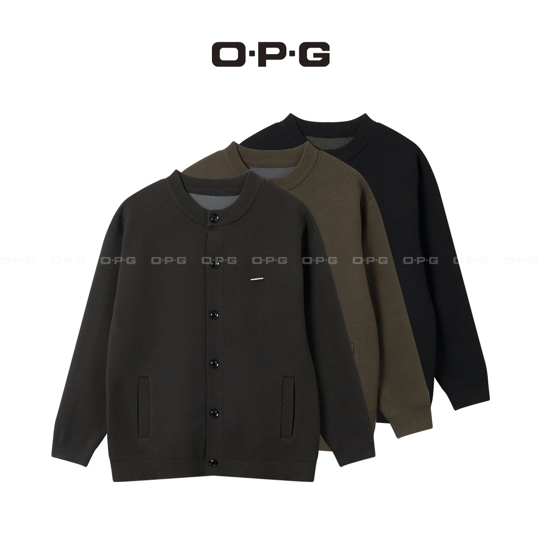 O.P.G【经典纯色开衫款针织衫】秋季新款百搭休闲针织上衣9318