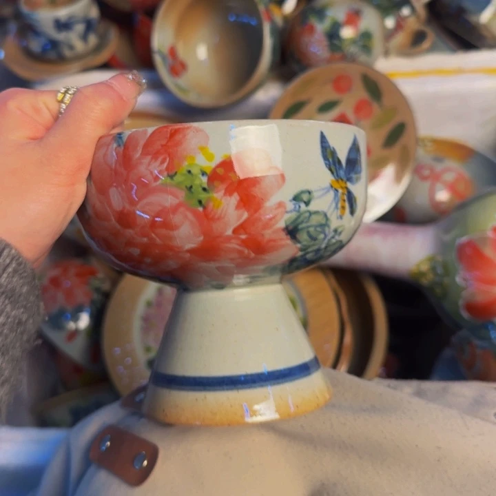 瓷片景德镇手工手绘釉下高温瓷