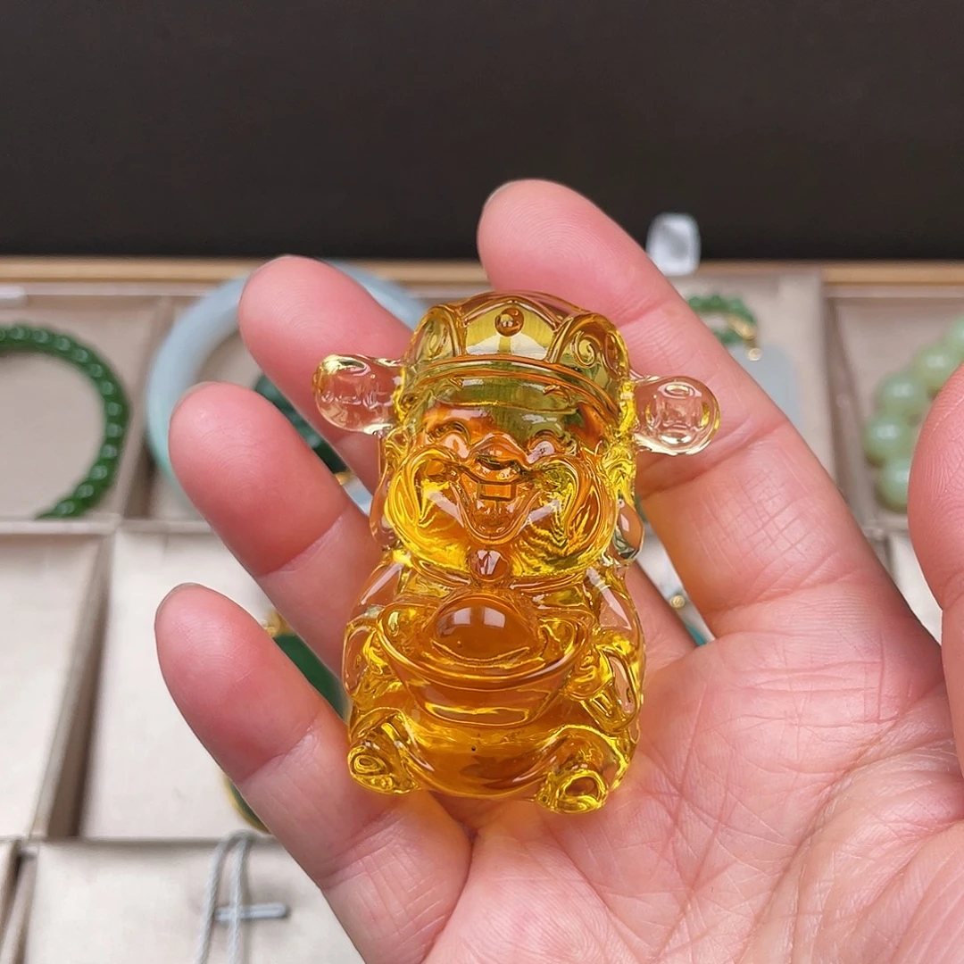 查罗石未镶嵌小摆件黄财神