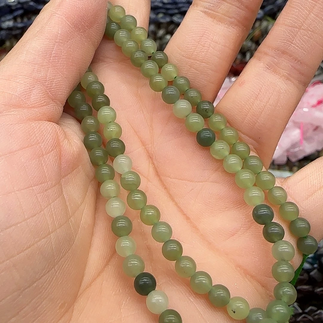 玛瑙/玉髓合金珠宝半成品和田玉4mm一条