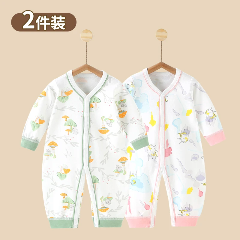 婴儿衣服开春秋装新款新生幼儿男女孩外出纯棉四季夏季宝宝连体衣