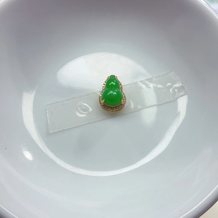 翡翠18K金镶嵌手链天然缅甸翡翠A货