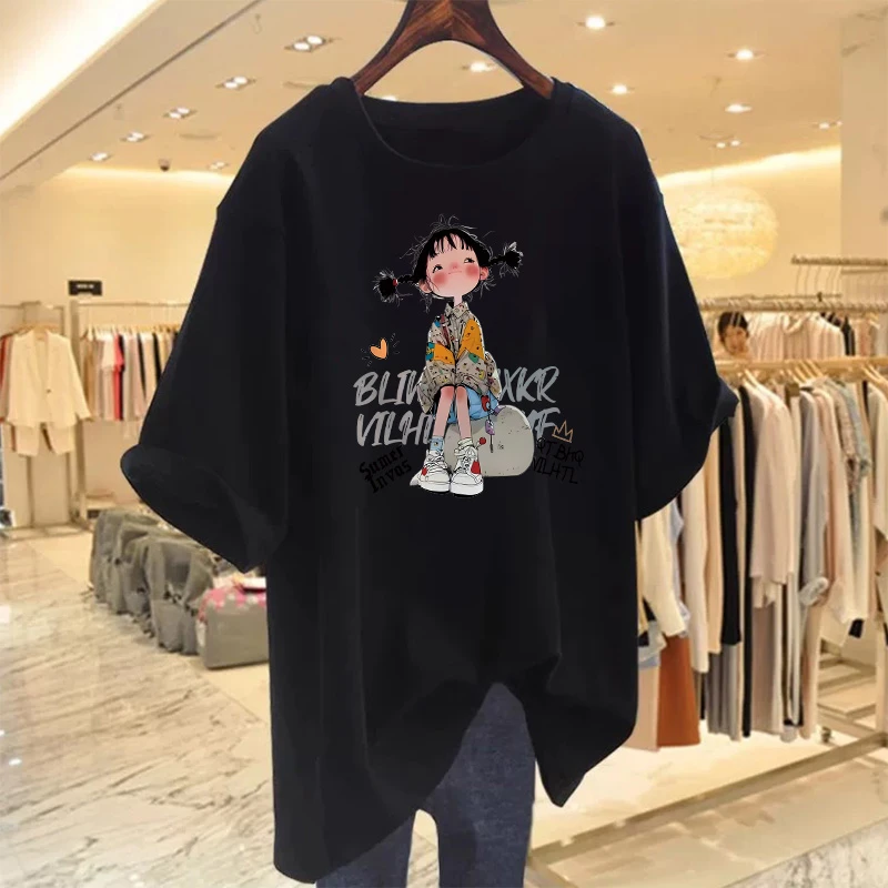 【6-3】大版T恤2025纯棉男女同款纯棉T恤短袖t恤学生夏季ins潮牌潮