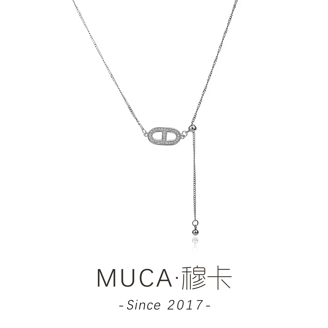 坠链均925银合成锆石 气质百搭复古古法清新项链X228