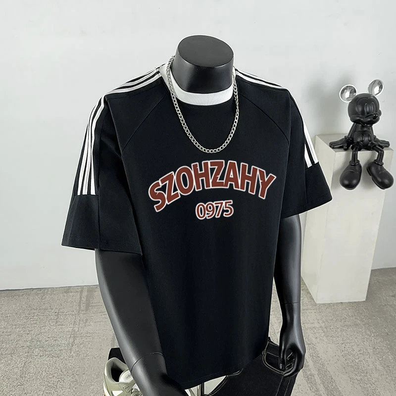 jtrt夏季纯棉重磅圆领短袖T恤男款美式潮牌趣味原创字母上衣半袖