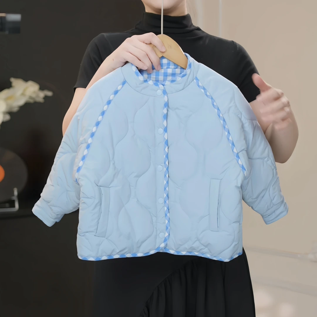 【鸭梨童品】新款韩版男童时尚秋冬两面穿加厚棉服yL20186