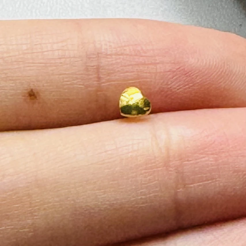 秋日特惠 足金999 亮面爱心弯针耳针