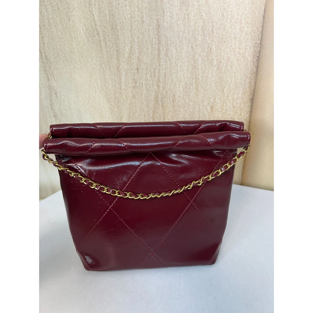 TOLEX2025新款手工时尚小袋百搭女包酒红色