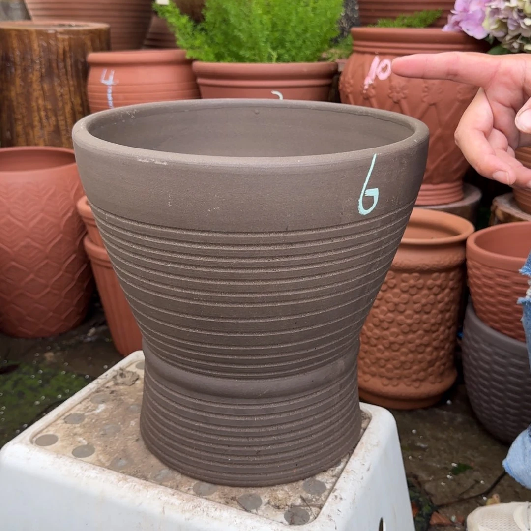 紫砂花盆口30高30宜兴紫砂