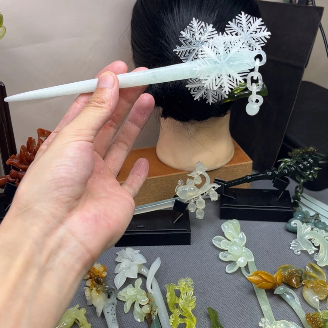 蛇纹石玉未镶嵌发饰