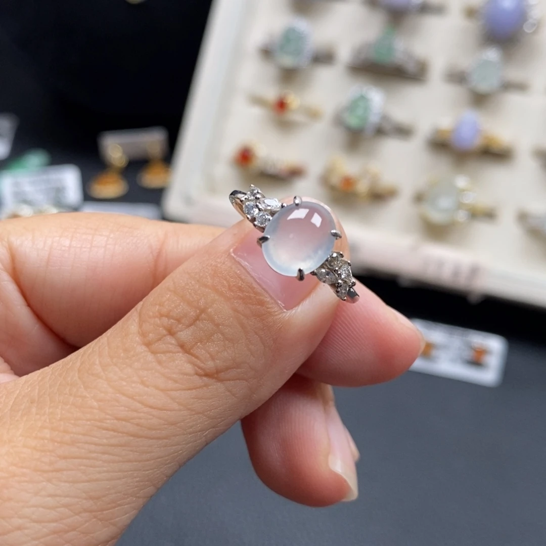 翡翠银S925镶嵌戒指