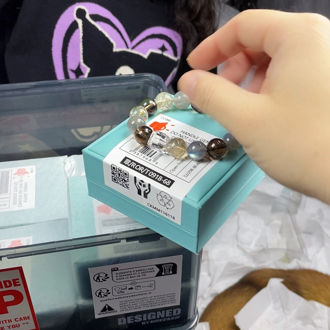 水晶银S925镀金镶嵌手串