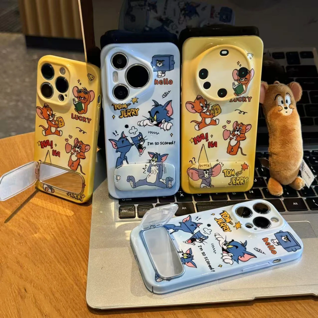 奥菲顿搞怪猫和老鼠支架适用苹果17/16菲林手机壳华为vivoppo小米