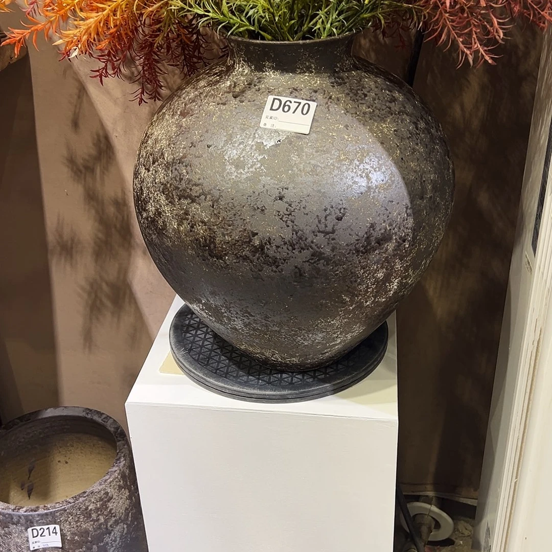 主***角瓶D670高41口12陶瓷花瓶无孔