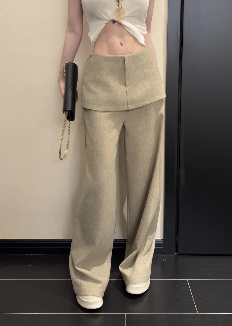 GUIDI GUDI【温文尔雅】时尚浪漫时尚浪漫端庄优雅休闲裤/黄加蓝