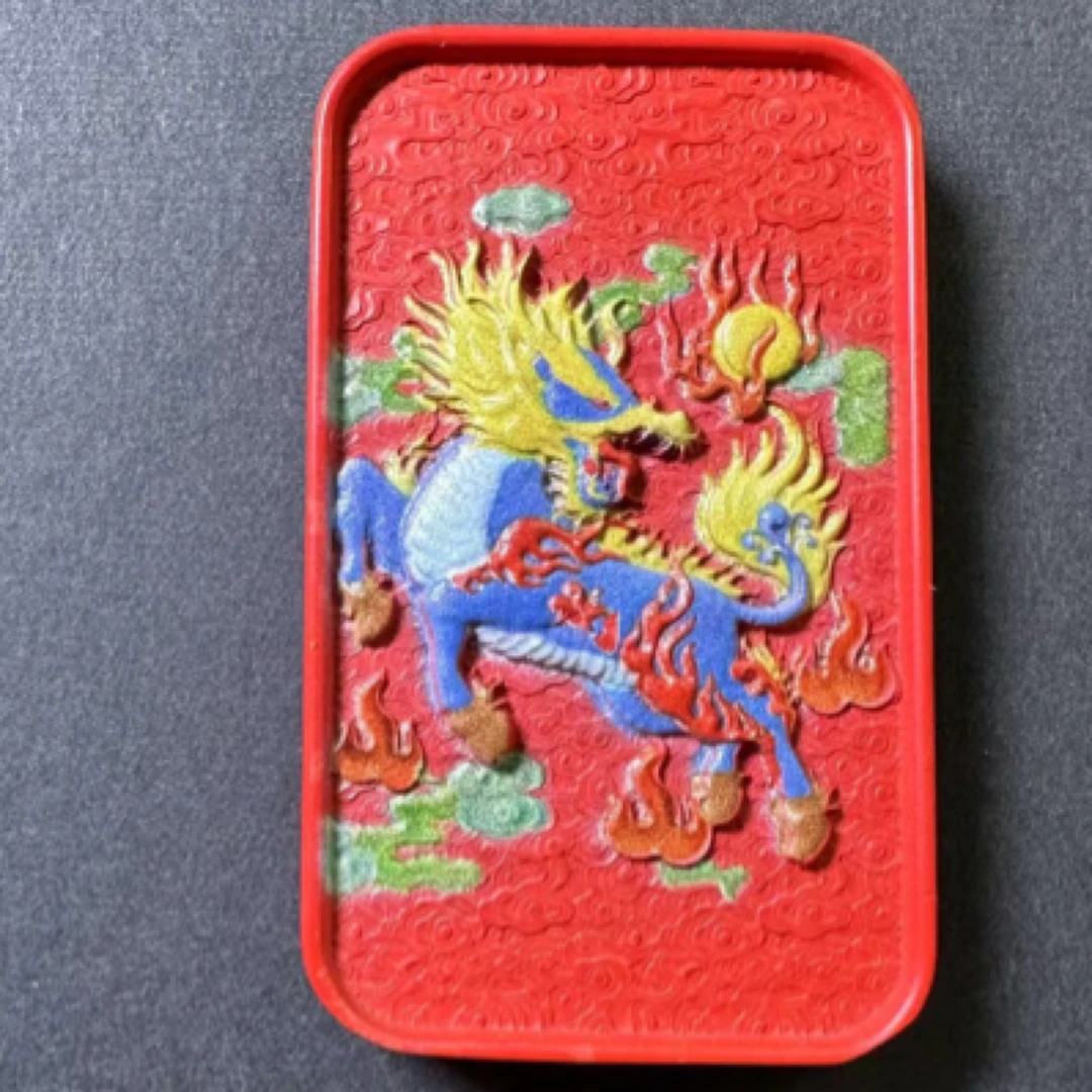 含辰砂工艺品水飞砂红砂非遗烧蓝麒麟吊坠
