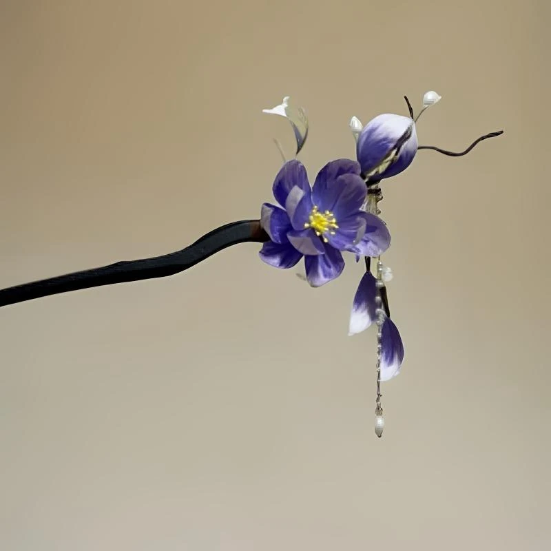 慕绒家 非遗绒花古风发簪 手工制作默认微瑕