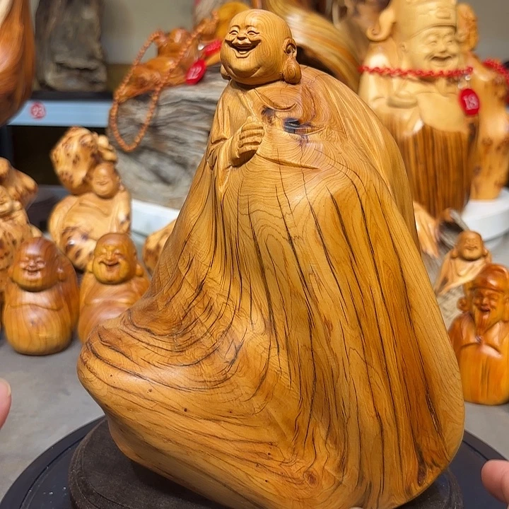 柏木太行崖柏弥勒佛