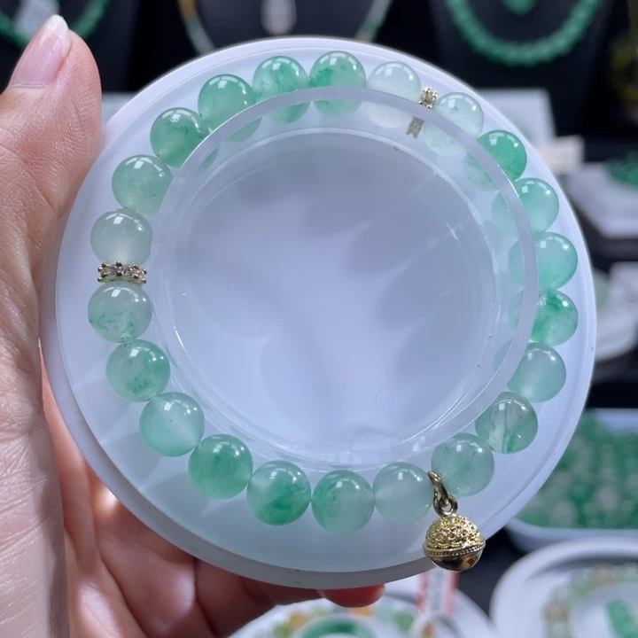 石英质玉（非洲翠）合金手串