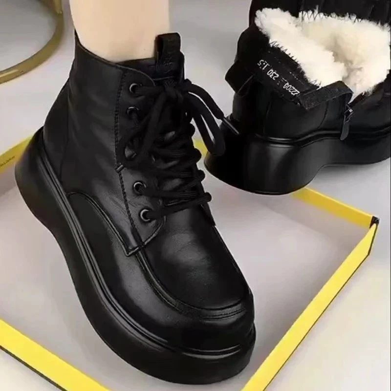 (有运费险）2025马丁靴加绒冬季冬季妈妈靴子休闲靴子英伦风女圆头