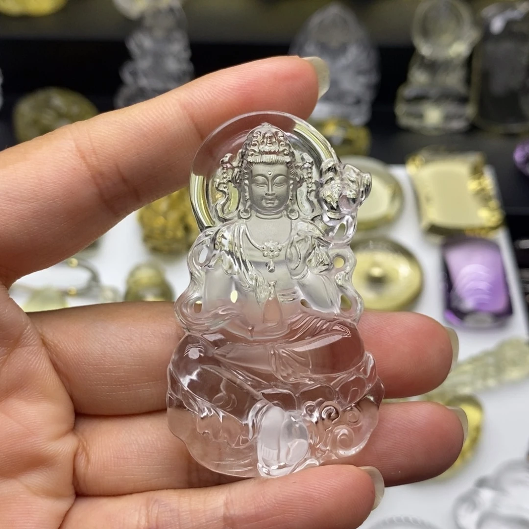 无***寻水晶未镶嵌颈饰观音吊坠