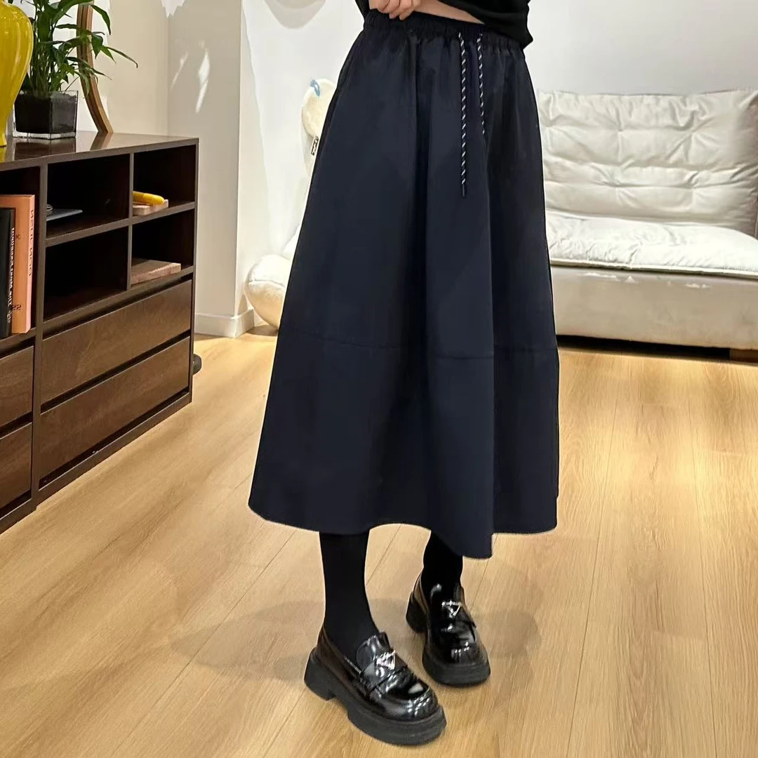春季山系松紧腰A字半身裙休闲工装风半裙5-2-12