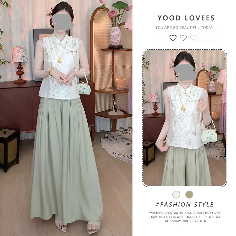 2025新款超火夏装一整套气质高级感独特超好看新中式国风套装裤女