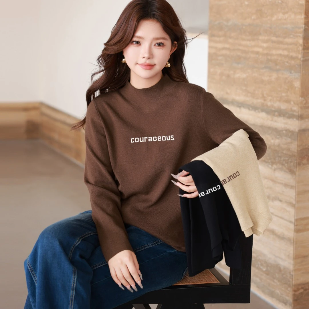 【现货28支莫代尔纱软糯暖和毛衣】MsShe大码女装2025冬S~M2510057