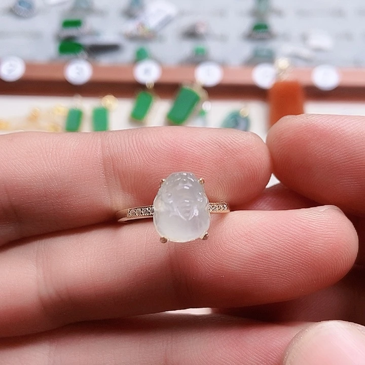 翡翠银S925镶嵌戒指