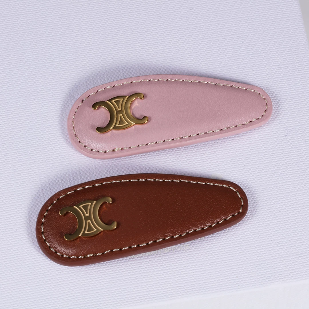 头层牛皮真皮凯旋门发夹bb夹边夹刘海夹复古美拉德