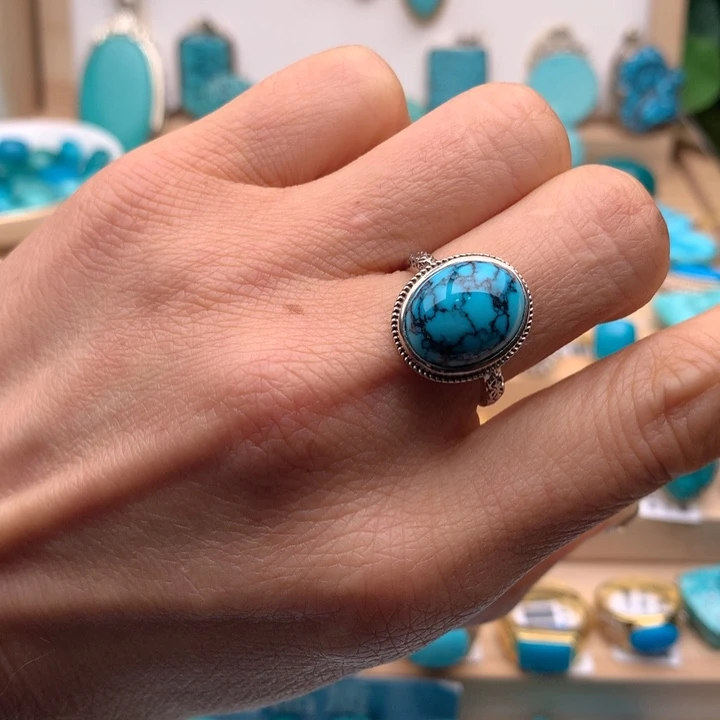 绿松石银S925镶嵌珠宝奇石