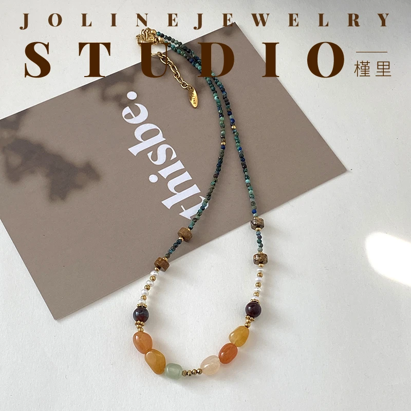 槿里 钛钢项链  「洛清」串珠项链女复古百搭气质锁骨链小众颈链