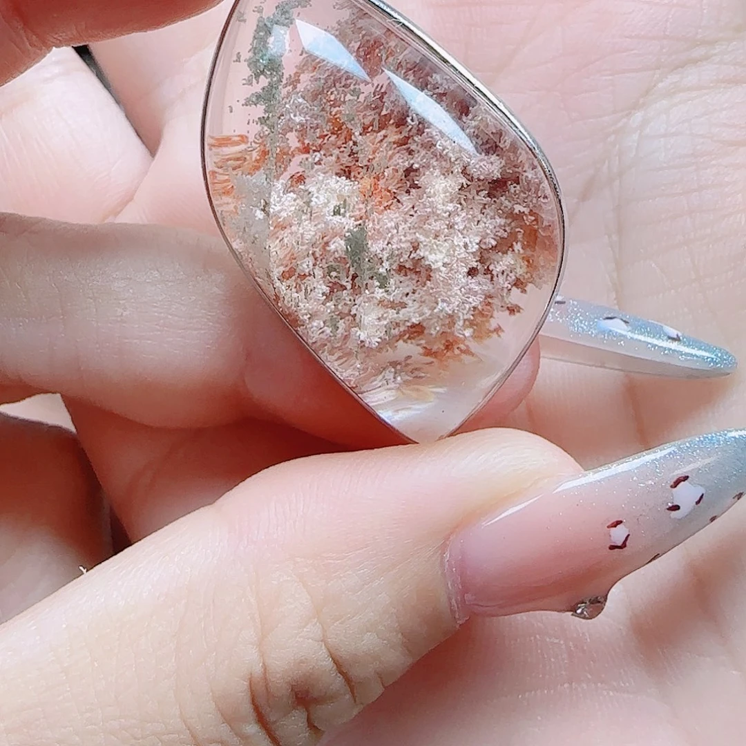 l***y水晶手串未镶嵌粉幽灵蛋面