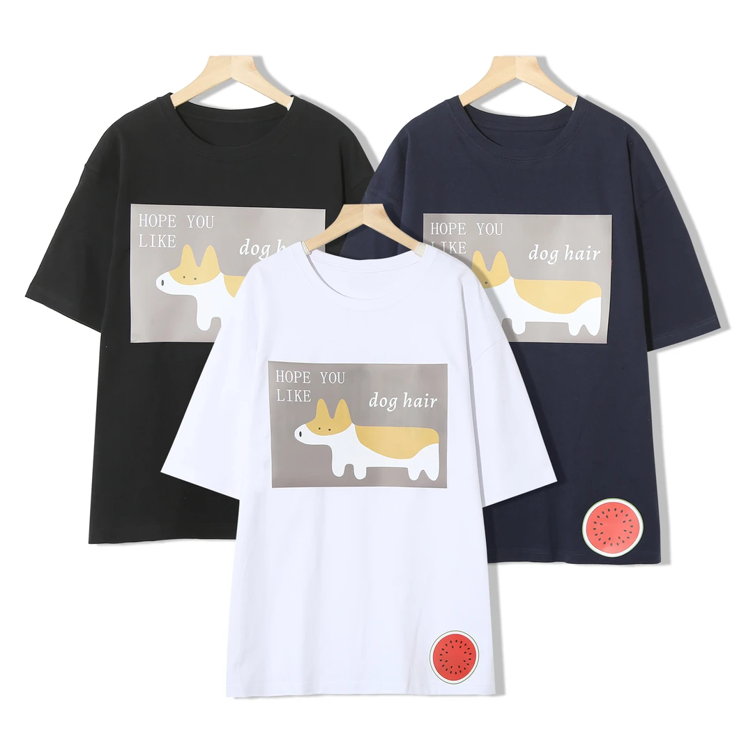 夏季卡通潮流男女同款短袖休闲T恤宽松男女圆领运动半袖P-2G461