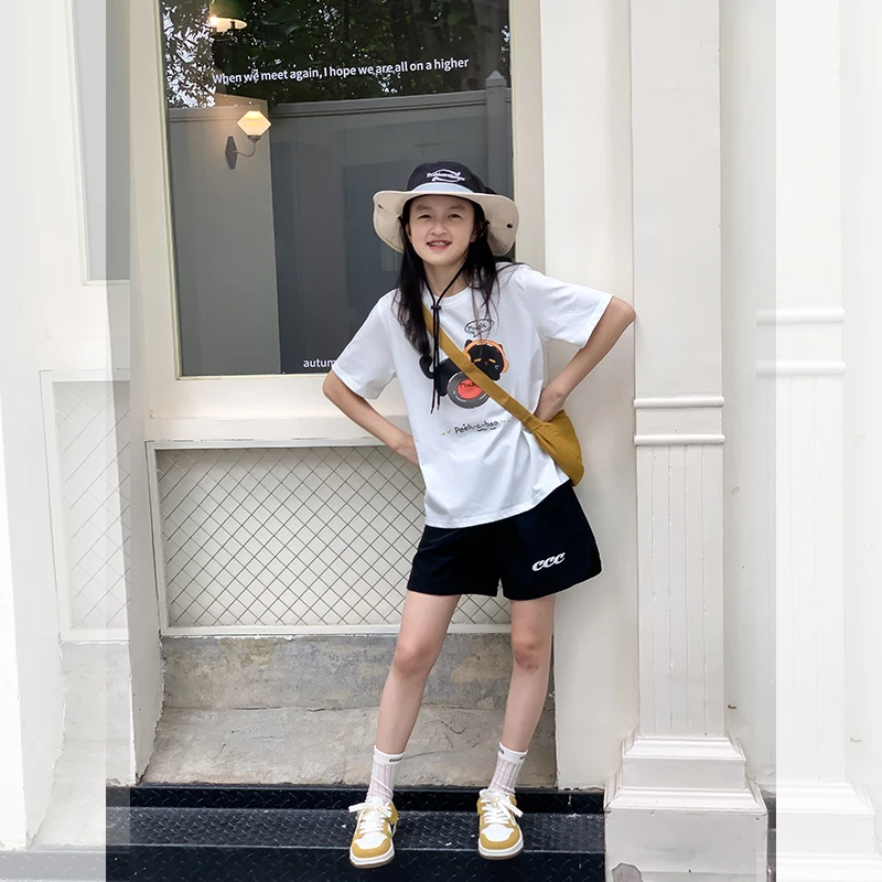 【音乐猫】西西家女童2025夏季新款短袖T恤儿童休闲百搭上衣JXT9072