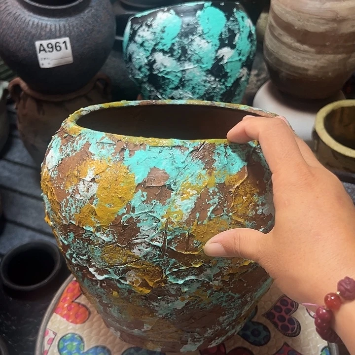 粗陶盆默认打孔高19口19