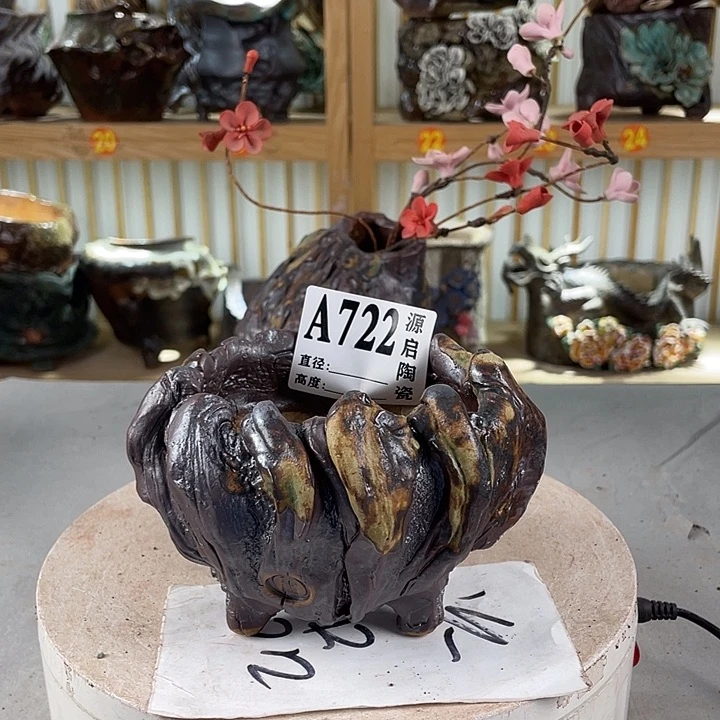 紫砂花盆景德镇陶瓷722