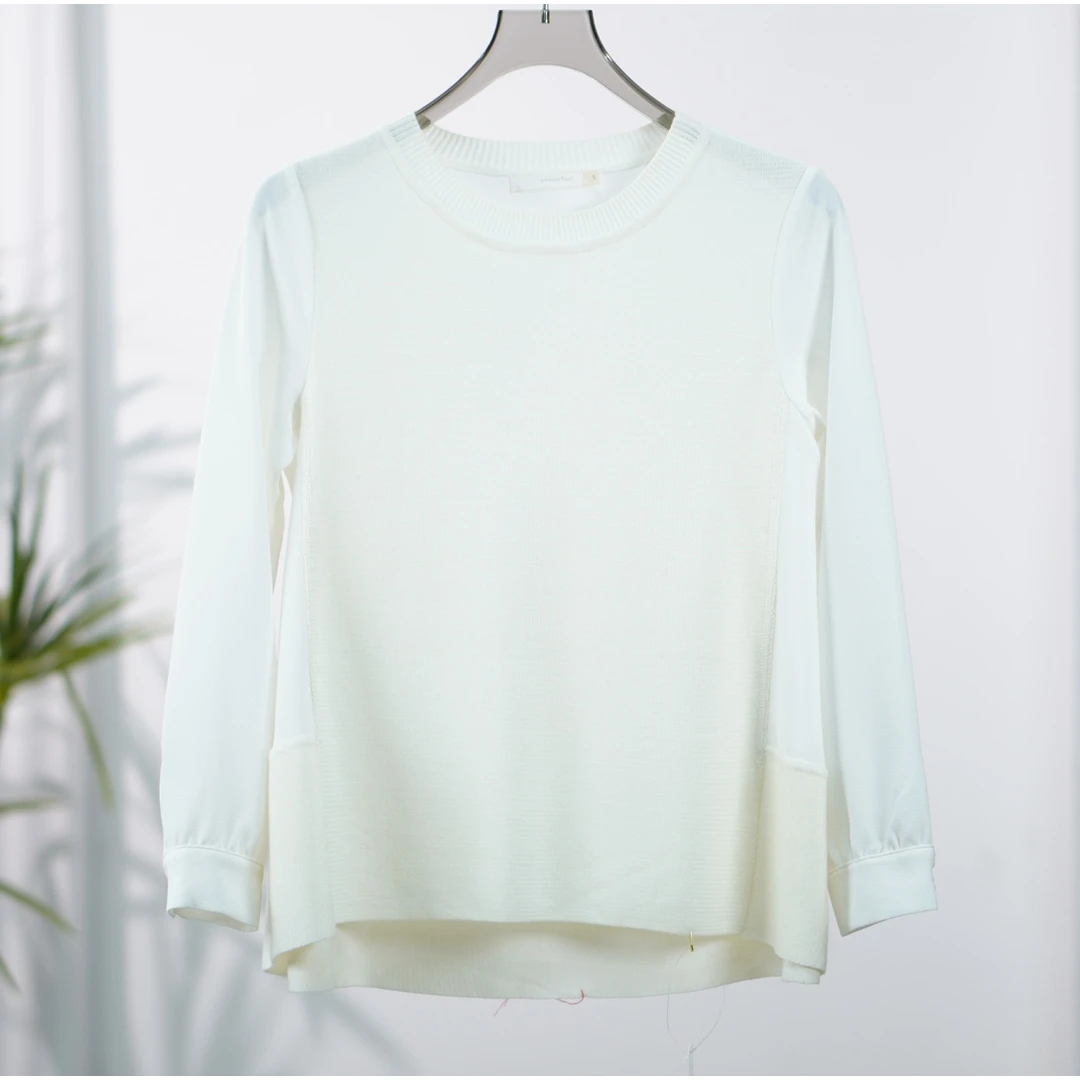 曼系列   S682  女装简约时尚上衣小衫米白色