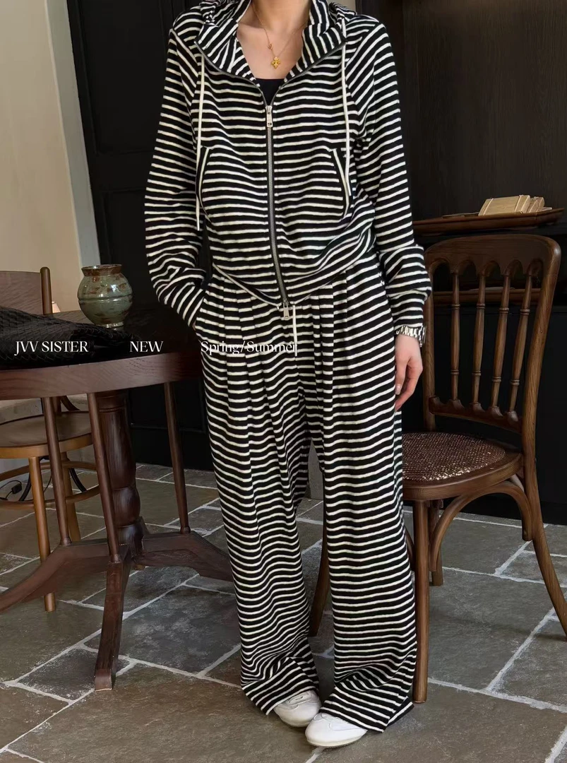 福秒- 同色系！揪揪自留条纹裤（JJ70263#）JVV