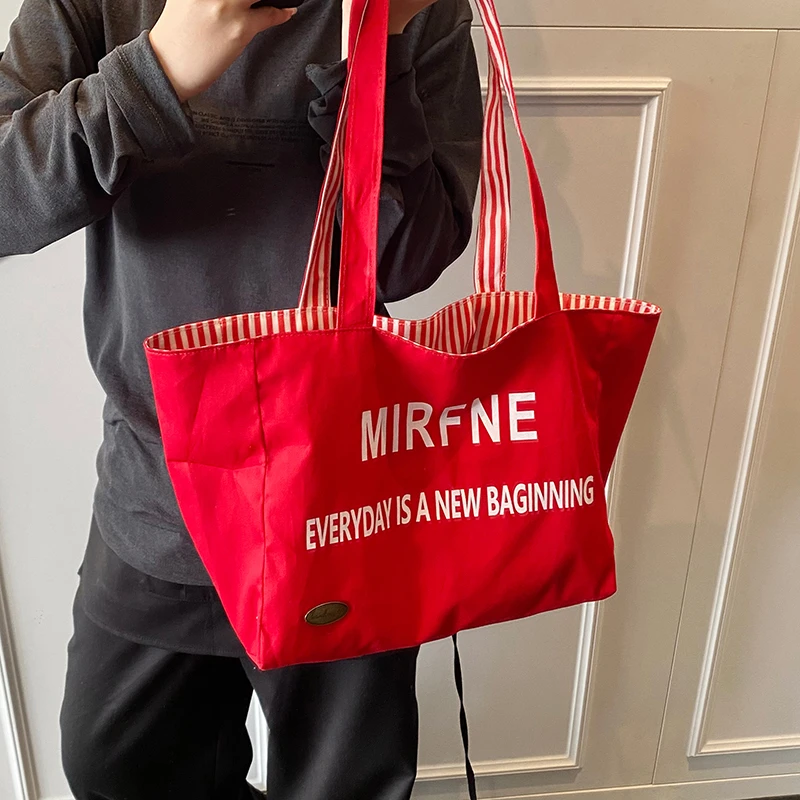 9020大容量帆布包包小众百搭洋气爆款简约气质单肩托特包包