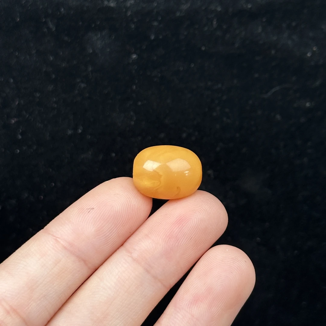K7681天然原矿蜜蜡 鸡油红桶珠11.7*15mm支持鉴定假一罚十