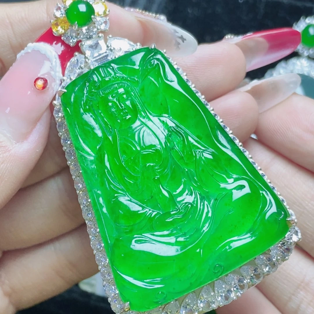 翡翠银S925镶嵌颈饰