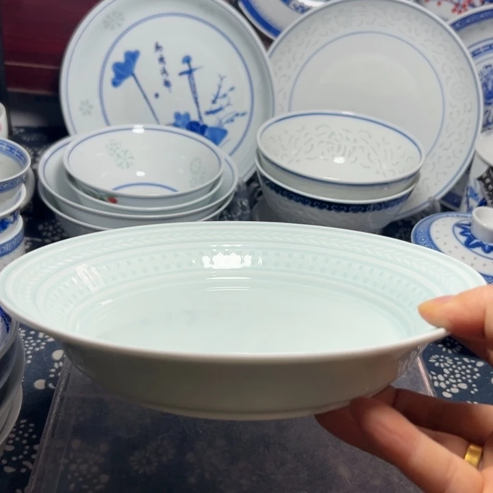 隐青釉8寸麦穗盘子
